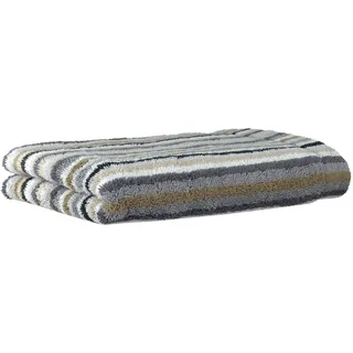 CAWÖ Lifestyle Streifen Gästehandtuch 30 x 50 cm grau