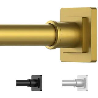UIOSANRT Gold Duschvorhangstange 78,9-139,7 cm rutschfeste Duschstange Spannung montiert ohne Bohren Duschvorhangstangen Federspannstange Verstellbare Spannung Gardinenstange für Fenster Badezimmer