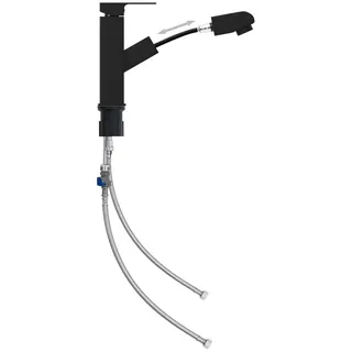 vidaXL Einhandmischer mit Herausziehbarer Brause schwarz 149076