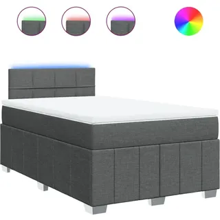 vidaXL Boxspringbett mit Matratze Dunkelgrau 120x190 cm Stoff