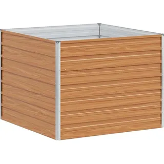 vidaXL Hochbeet Hellbraun 100 x 100 x 77 cm Verzinkter Stahl - Braun