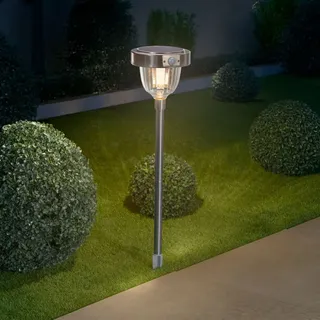 esotec Außenleuchte Metall H=70 cm inkl. Bewegungsmelder silber/weiß
