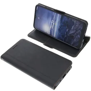 foto-kontor Tasche kompatibel mit Nokia G11 / G21 Book Style schwarz Schutz Hülle Buch