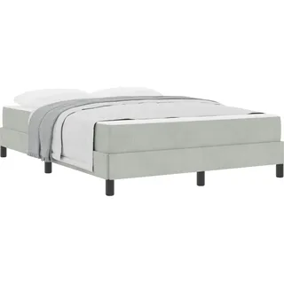 vidaXL Boxspringbett mit Matratze Hellgrau 160 x 200 cm Stoff - Grau