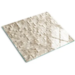 Tulup Glasplatte 60x52 cm Holz , Beige , Glas , 60x0.4x52 cm , Küchen, Küchenelektrogeräte, Herde, Herdabdeckplatten