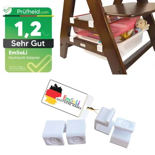 [ TEST SEHR GUT, NOTE 1.1 *]EmSoLi Adapter Weiss für Ikea Trofast Box Korb Drahtkorb - kompatibel mit Hauck Alpha, Alpha Plus, Beta - Baby Hochstuhl Hochstühle Kinderstuhl Zubehör Kinder Hoch Stuhl