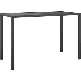 vidaXL Garten-Esstisch Anthrazit 110/54/70 Cm Stahl , Metall , Rechteckig,rechteckig , Säule , 54x70x110 cm , Gartenmöbel, Gartentische