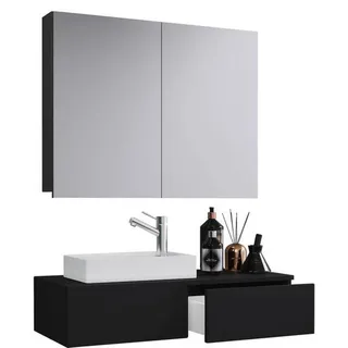 VCM my bath Badmöbel-Set Gudas schwarz 85,0 x 35,0 x 14,0 cm