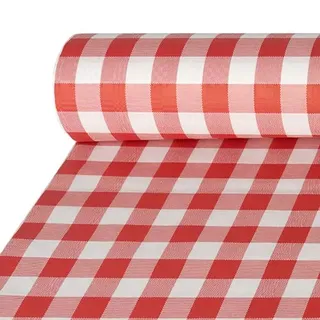 88163 PAPSTAR Papiertischtuch mit Damastprägung 50 m x 1 m rot"Vichy Karo">> Im Karton: 1 Rolle
