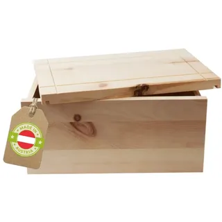 4betterdays.com NATURlich leben! Premium Brotdose aus massivem Zirbenholz - Brotkasten mit abnehmbarem Deckel inkl. Einlegegitter- plastikfrei & nachhaltig - Handarbeit aus Österreich