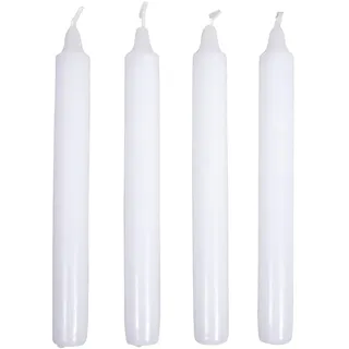 Rayher Stabkerze, weiß, mit Glockenspitze, Länge 19 cm, 2,1 cm ø, Box 4 Stück, Kerzenrohling, Kerzen zum Verzieren und Basteln, 31641102