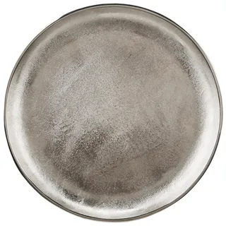 Ambia Home Dekoschale , Nickelfarben , Metall , Uni , rund , Lfgb , handgemacht , Dekoration, Dekoschalen