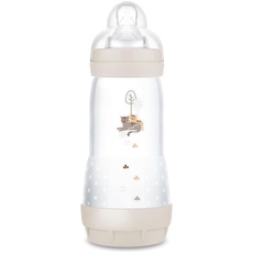 MAM Easy Start Anti-Colic Babyflasche (320 ml), Milchflasche für die Kombination mit dem Stillen, Baby Trinkflasche mit Bodenventil gegen Koliken & Sauger Größe 2, 4+ Monate, Tiger