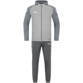 Jako Herren Trainingsanzug Polyester Performance mit Kapuze soft grey/steingrau XXL
