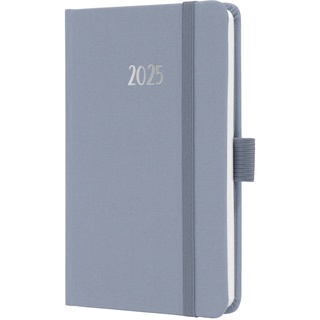 Sigel J5406 Wochenkalender 2025 A6, Jolie, zart lila, Hardcover mit Textileinband, Gummiband, Stiftschlaufe, Einstecktasche, 174 Seiten, vegan, Buchkalender, Terminplaner