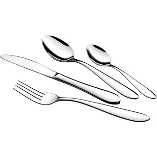 Blaumann Gloss Steel Complete Besteck 24 Teile Edelstahl Poliert, Besteck-Set 6 Personen, Haushalt, Camping, Hotels, Cutlery Set Modernes und elegantes Design