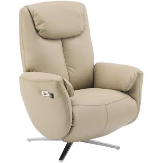 Livetastic Massagesessel , Taupe , Textil, Leder , Echtleder , Rindleder , 79x110x85 cm , Relaxfunktion, Massagefunktion , Wohnzimmer, Sessel, Ledersessel