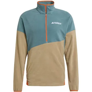 adidas Terrex Multi Climawarm Fleece Mit Halbem Reißverschluss - Preloved Teal / Cardboard / Semi Impact Orange - M
