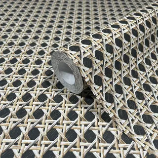 Marburg Vliestapete Geflecht-Muster Holzoptik Modern 10,05 m x 0,53 m Braun