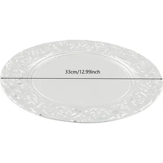 Teller-Set, Runddesign, 24-teilige Kollektion, Silber - Silber