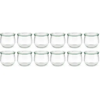 APS 6er-Set Original WECK Gläser 580 ml mit Deckel - Ø 11 cm/Höhe 9 cm/Tulpenform (Packung mit 2)