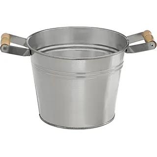 Dehner Pflanztöpfchen, Ø 23 cm, Höhe 18 cm, verzinkt, silber