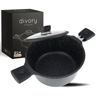 DIVORY Großer Kochtopf 24 cm rund
