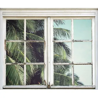 Queence Wandsticker »Blätter« Wandsticker, Wandbild, selbstklebend, 3D, Fenster, grün