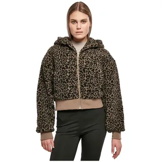 Urban Classics Short Oversized Aop Sherpa Jacke - Dark Taupe Leo - 5XL