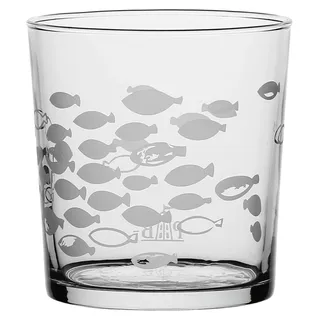 La Porcellana Bianca Set mit 6 Fischgläsern mit dickem Boden, 350 ml P401000016Z - Silber, Transparent