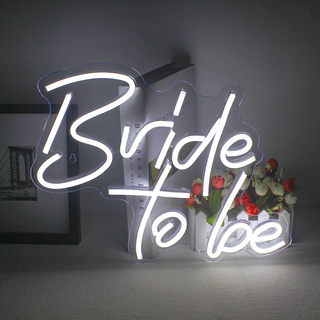 Bride to Be Leuchtreklame Weiße LED Wort Neon Sign LED Schild für Wand Dekor Hochzeit USB Buchstabe Neonlicht für Bachelorette Verlobungsfeier Brautparty