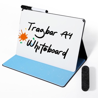 Whiteboard Klein A4 Kein Magnet, 31 x 24cm Mini Tragbar Memoboard Doppelseitiges Whiteboard Abwischbar Harte Schale für Büro, Schule, Zuhause - inkl. 1 Marker mit Radierspitze