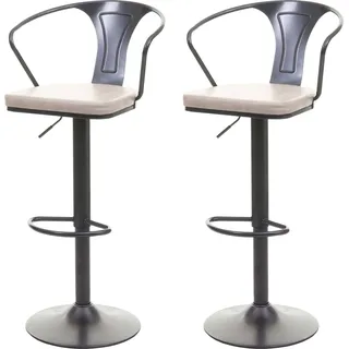 Mendler 2er-Set Barhocker HWC-H10b, höhenverstellbar, Armlehne, Tresenhocker Barstuhl Industrial drehbar ~ v
