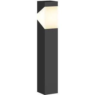 Lucande Außenleuchte Kiran (spritzwassergeschützt (Modern) in Schwarz aus Aluminium (1 flammig, E27) - Wegeleuchte Pollerleuchte Wegelampe Sockelleuchte
