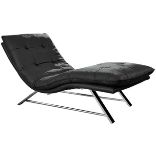 W.Schillig Relaxliege daily dreams Leder 75 x 91 x 170 cm grau mit Kissen