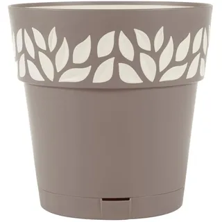 Stefanplast Vase Cloe aus Polypropylen mit Reserve, Farbe Taupe 30 cm, 30 cm