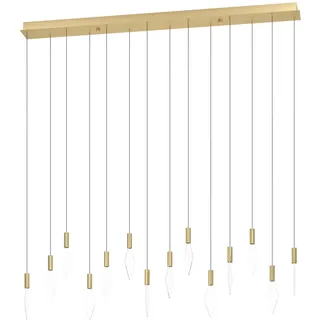 EGLO LED Pendellampe Mirador, elegante Pendelleuchte, Cluster Hängeleuchte aus Metall in Messing mit Elementen aus Acrylglas, Hängelampe warmweiß, 140 cm