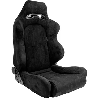 AUTO-STYLE Sportsitze 'C' - Schwarz - Doppelseitig Verstellbare Rückenlehne - inkl. Laufschienen