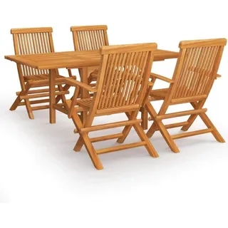 vidaXL Teak Massiv Gartenmöbel Set 5-TLG. Sitzgruppe
