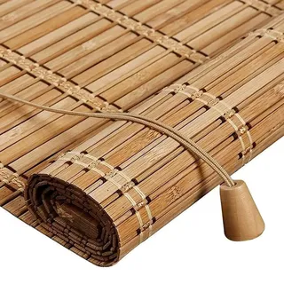 100x220cm Bambusrollo Outdoor wetterfest Bambus Raffrollo Sonnenschutz | Seitenzugrollo Lichtfilter Belüftung Rollo für Fenster und Türen,Anpassbar