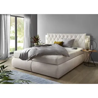 Collection AB Boxspringbett inklusive Bettkasten, LED-Beleuchtung und Topper, schwarz-weiß