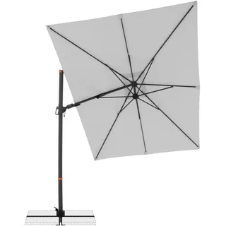 Doppler Ampelschirm , Hellgrau , Metall, Textil , 320x240 cm , höhenverstellbar, stabile Strebegelenke, UV-beständig, wetterbeständig, 360° drehbar , Sonnenschutz, Sonnenschirme