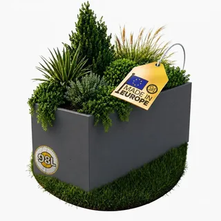 Ondis24 Pflanzkübel Blumenkübel Blumentopf Basalt 100cm, Beton Optik mit Wasserspeicher, Pflanzenkasten hoch, Winterfest (Beton Anthrazit)
