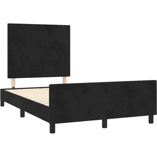 Bettgestell mit Kopfteil Schwarz 120x190 cm Samt - Schwarz