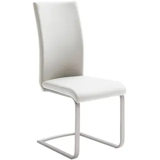 Novel Schwingstuhl , Weiß, Edelstahlfarben , Metall, Textil , Flachrohr , 42x102x58 cm , Stoffauswahl, Typenauswahl , Esszimmer, Stühle, Schwingstühle