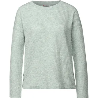 STREET ONE Damen 3227976 Strukturshirt mit Knöpfen, Serene Green Mel, 42