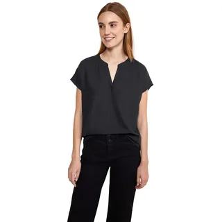 Street One Damen Bluse mit Armansatz Schwarz 46
