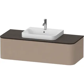 Duravit Happy D.2 Plus Konsolenwaschtischunterbau wandhängend, 1300x550 mm, 1 Auszug, für Aufsatzbecken Position mittig, HP4942M75750010, Farbe: Leinen Dekor mit Innenbeleuchtung