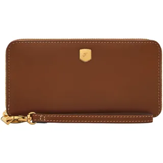 Fossil Damen Zip Continental Wallet Lennox Geldbörse mit Reißverschluss, Braun