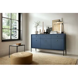 Selsey Sideboard Monne 3-türig mit 3 Schubladen Dunkelblau